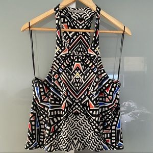 Tart High-neck Geometric Print Top